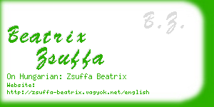 beatrix zsuffa business card